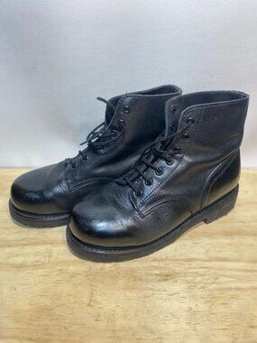 Vintage Canadian Armed Forces Steel Toe Leather Boots Size US 6.5
